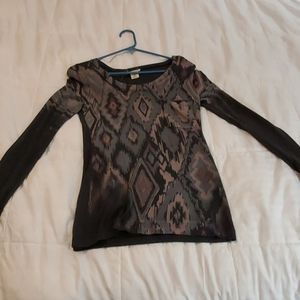 Cute gray multi fitted top